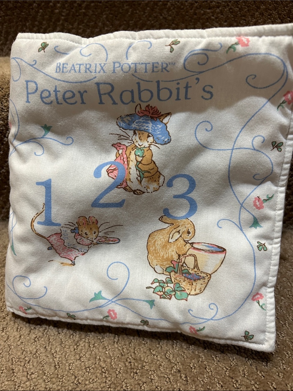 Vintage 1995 Beatrix Potter Peter Rabbit Bunny Soft Cloth Story Book Counting